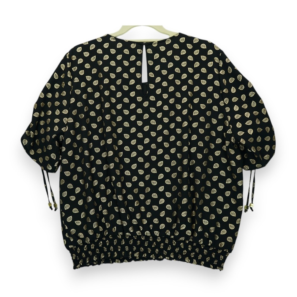 NWT Michael Kors‎ Women's Blouse All Over Print Size XL Short Sleeve MSRP $110 - Picture 2 of 6